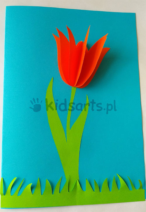 tulipan z papieru na dzien matki